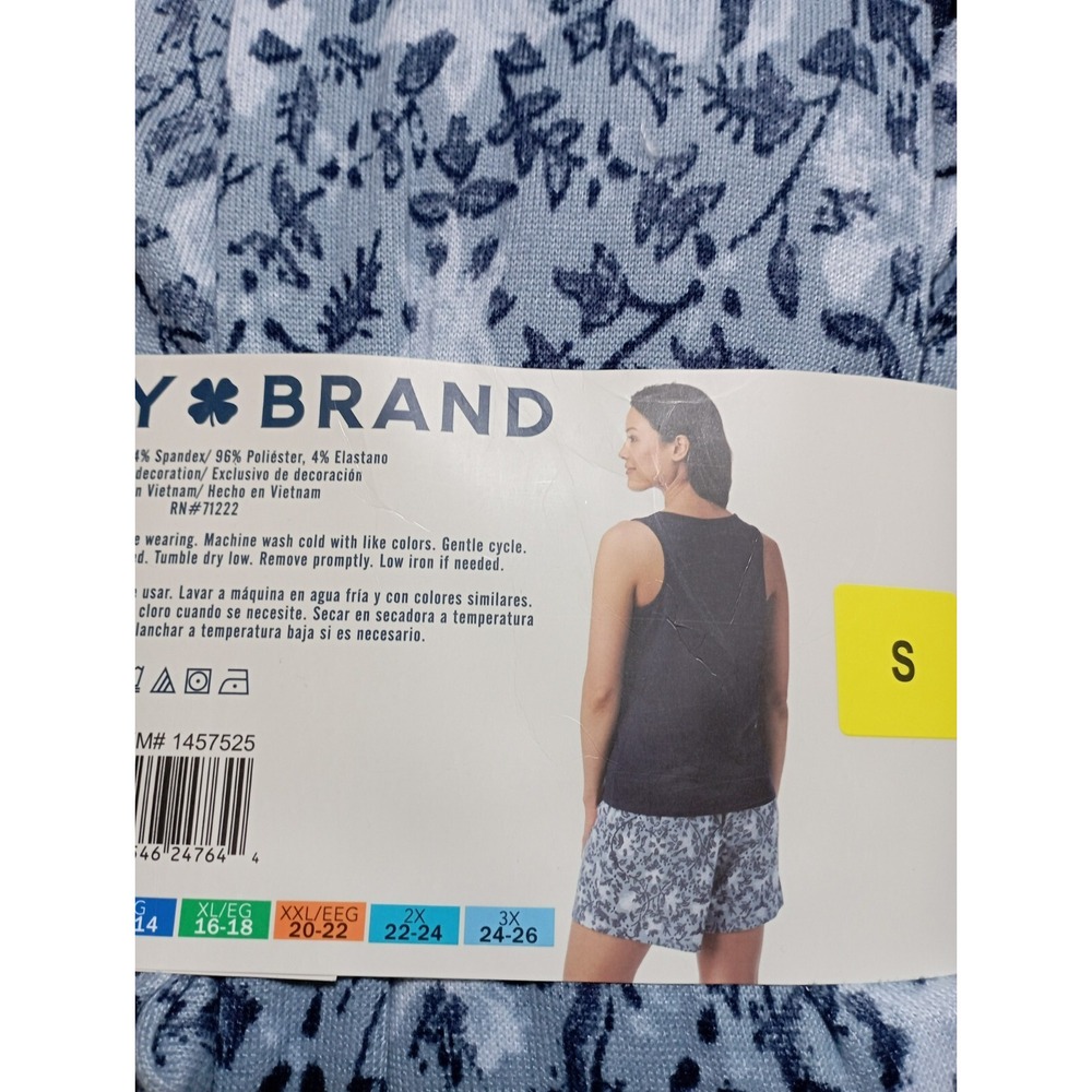 Lucky Brand Pajama Set Womens Small Blue Floral *4 PC* Tee/Tank/Short/Pant - Picture 6 of 6